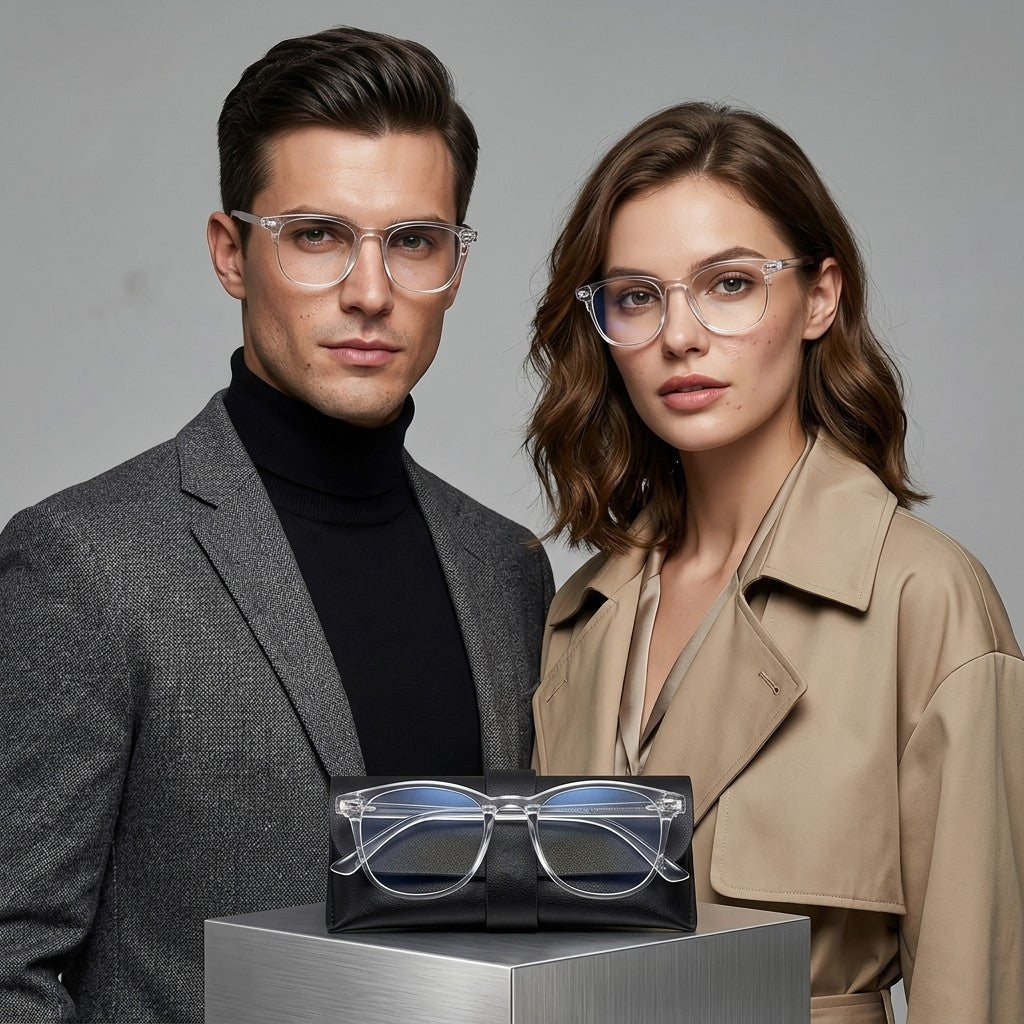 Transparent UV400 Blue Light Blocking Glasses with Box